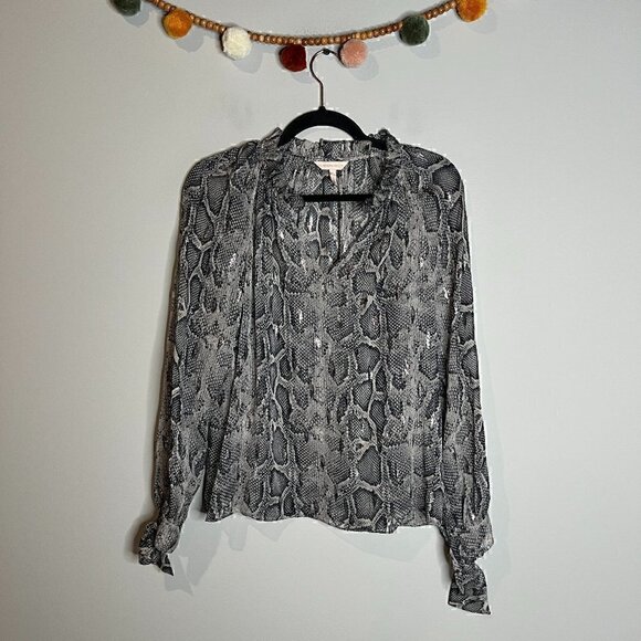 Rebecca Taylor metallic snakeskin blouse - Picture 2 of 6